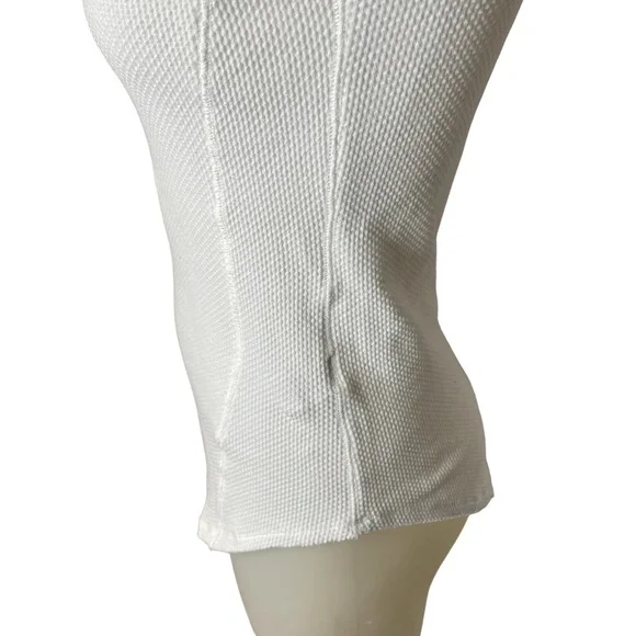 Waffle Knit White Long Sleeve Top With Boho Pattern On Sleeve - Picture 6 of 15